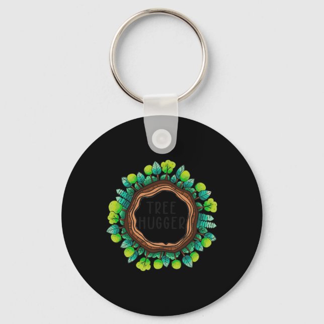 Tree Hugger Nature Environmental Protection Earth  Keychain (Front)