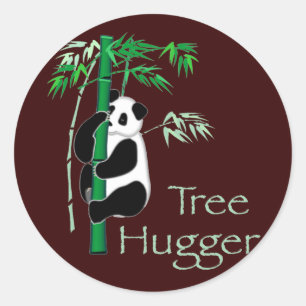 Tree Hugger Panda Classic Round Sticker