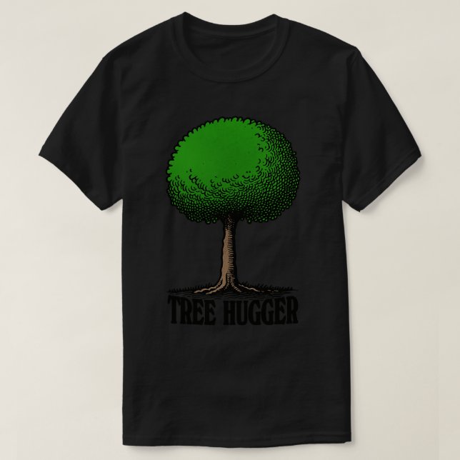 Tree Hugger Retro Design T-Shirt (Design Front)