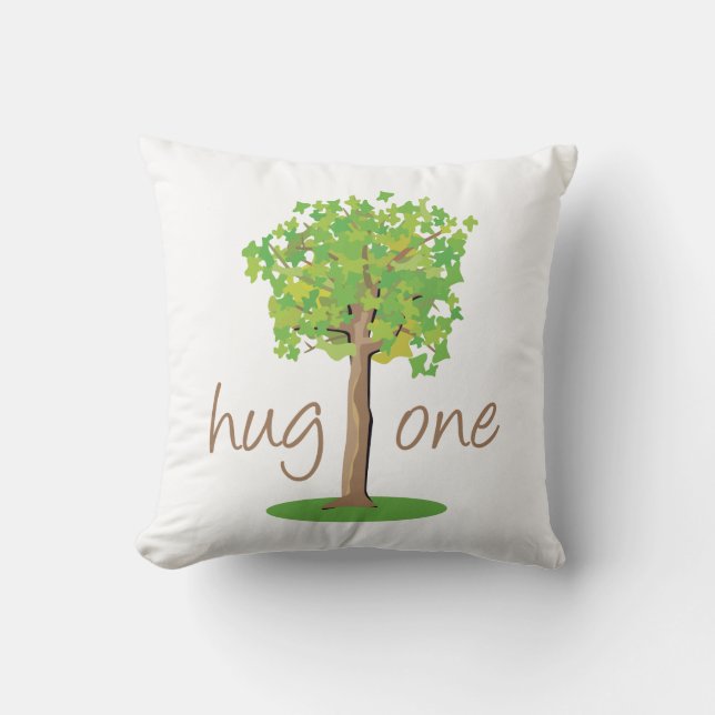 Tree Hugger Throw Pillow (Front)