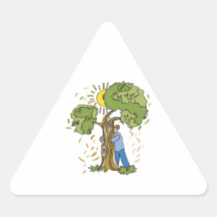 Tree Hugger Triangle Sticker
