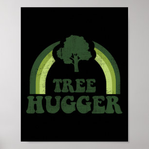 Tree Hugger Vintage Retro Nature Environmental Ear Poster