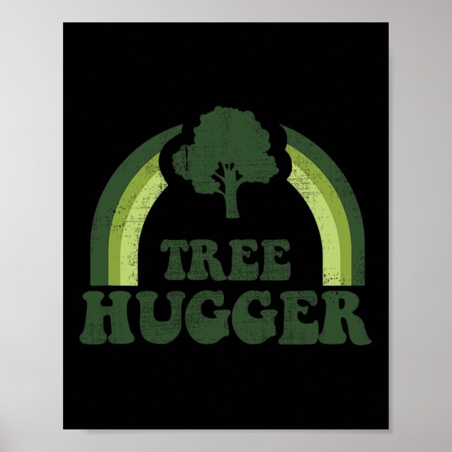 Tree Hugger Vintage Retro Nature Environmental Ear Poster (Front)