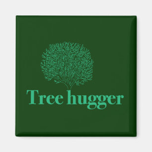 Tree Hugger w/ tree illustration Magnet