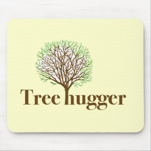Tree Hugger w/ tree illustration Mouse Pad