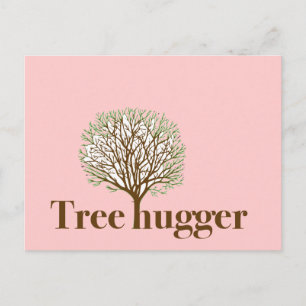 Tree Hugger w/ tree illustration Postcard