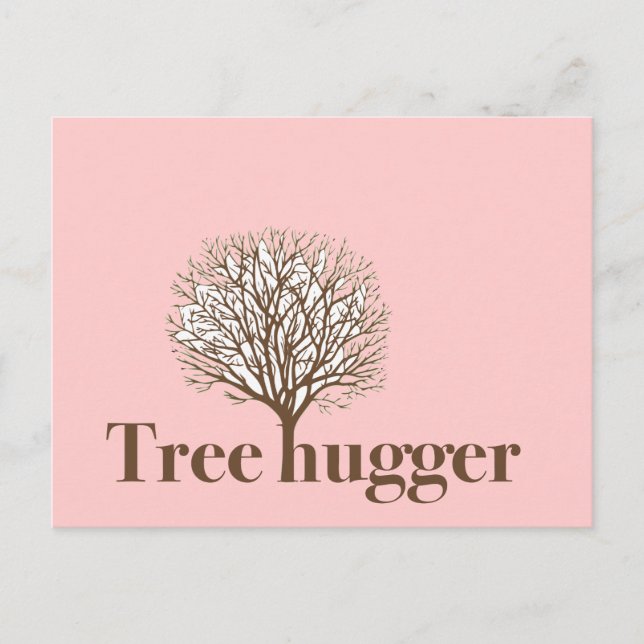 Tree Hugger w/ tree illustration Postcard (Front)
