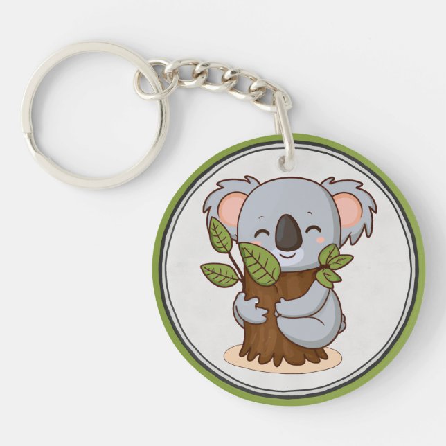 Tree-hugging Koala Bear Acrylic Keychain (Front)
