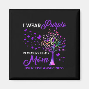 Tree I Wear Purple Memory Of Mom Overdose Awarenes Magnet