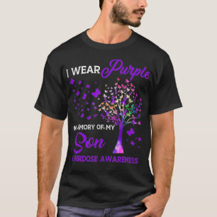 Tree I Wear Purple Memory Of Son Overdose Awarenes T-Shirt