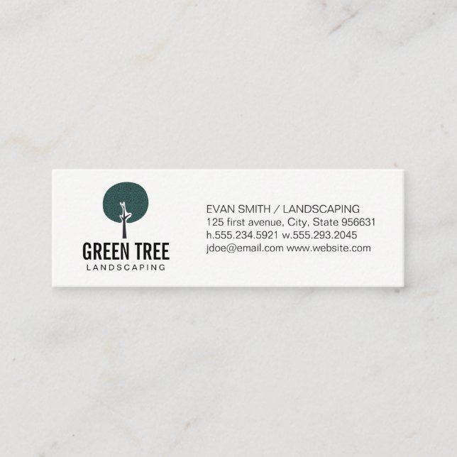 Tree Icon / Landscaper Mini Business Card (Front)