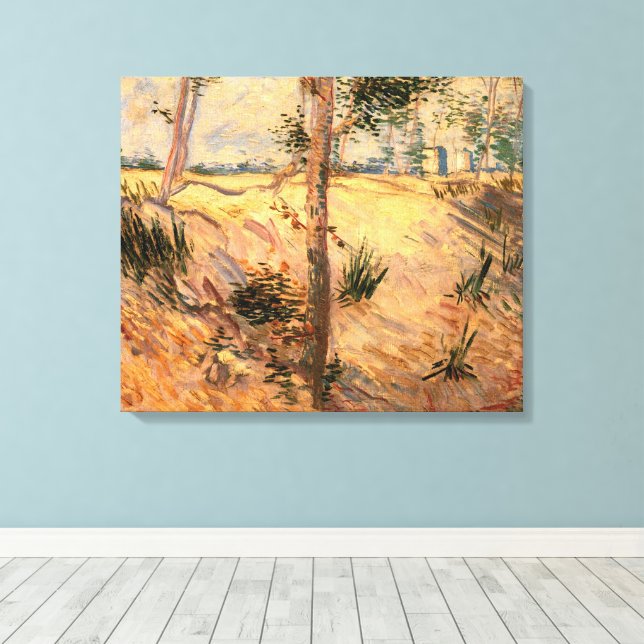 Tree in a Field on a Sunny Day by Vincent van Gogh Canvas Print (Insitu(Wood Floor))