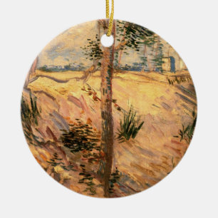 Tree in a Field on a Sunny Day by Vincent van Gogh Ceramic Ornament