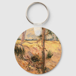Tree in a Field on a Sunny Day by Vincent van Gogh Keychain