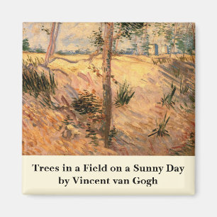 Tree in a Field on a Sunny Day by Vincent van Gogh Magnet