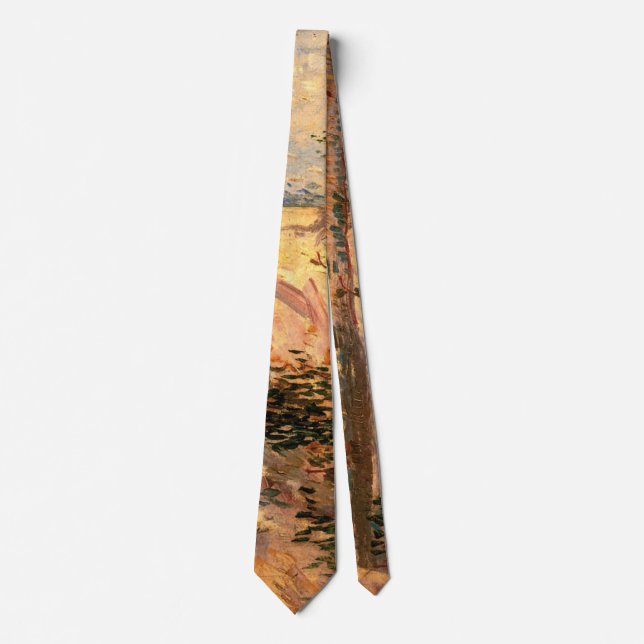 Tree in a Field on a Sunny Day by Vincent van Gogh Tie (Front)