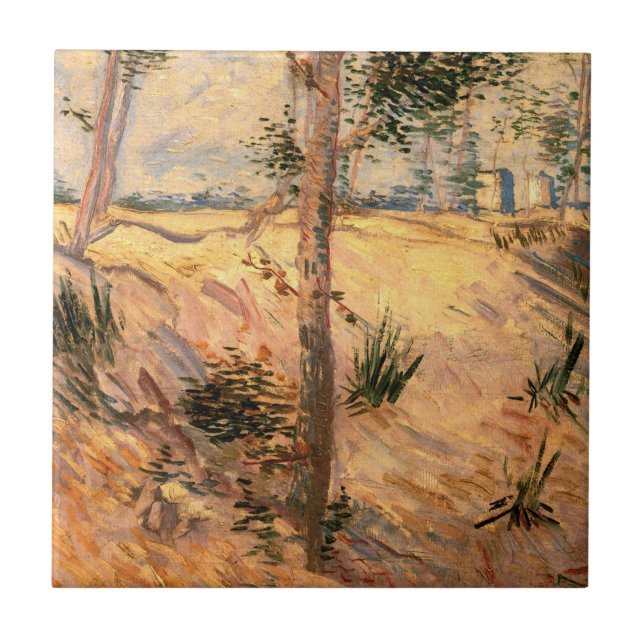 Tree in a Field on a Sunny Day by Vincent van Gogh Tile (Front)