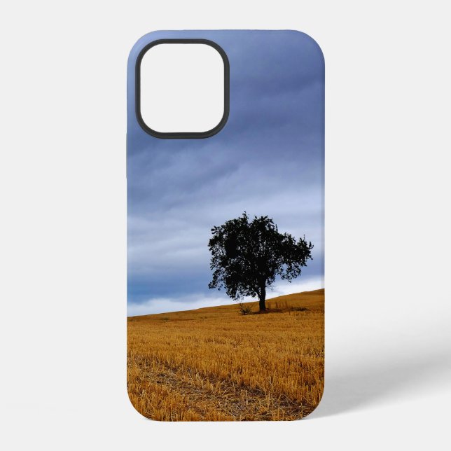 Tree in a wheat field iPhone case (Back)
