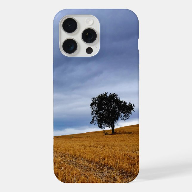 Tree in a wheat field iPhone case (Back)