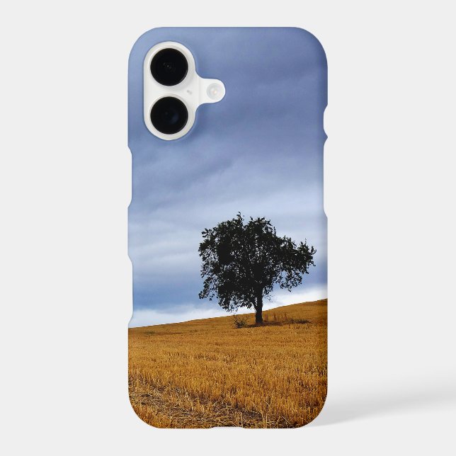 Tree in a wheat field iPhone case (Back)