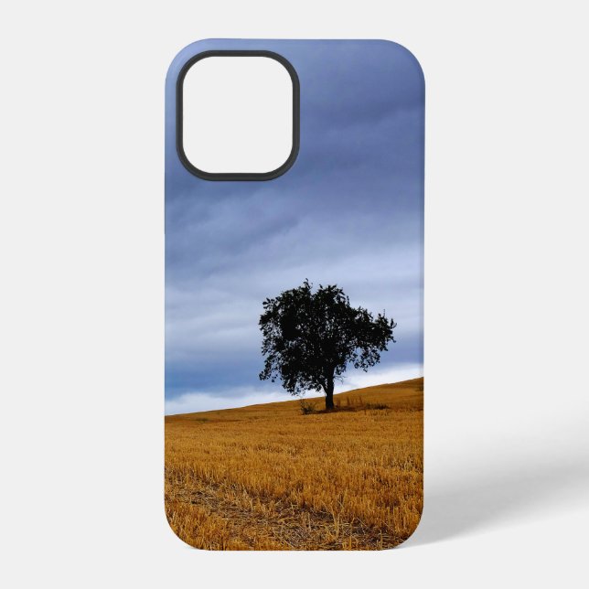 Tree in a wheat field iPhone case (Back)