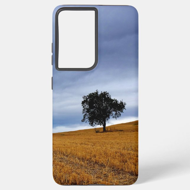 Tree in a wheat field samsung galaxy s21+ case (Back)