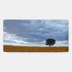 Tree in an empty field banner