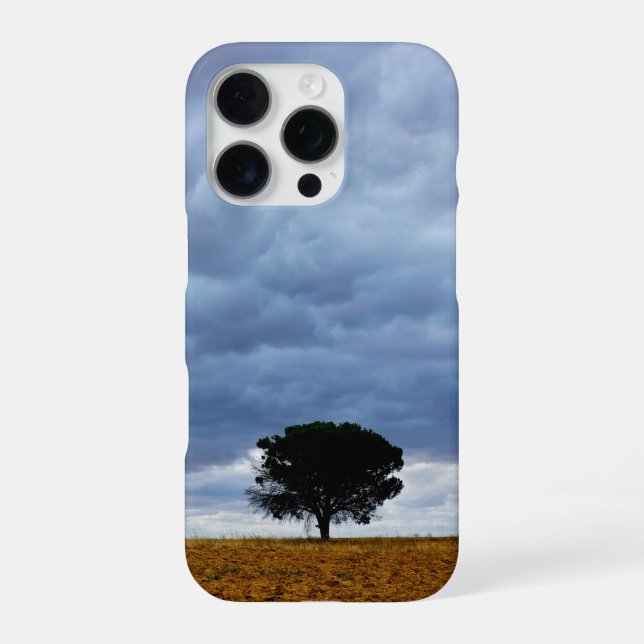 Tree in an empty field iPhone case (Back)