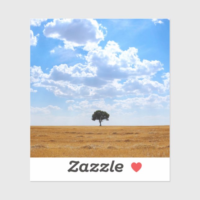 Tree in an harvested wheat field  (Sheet)