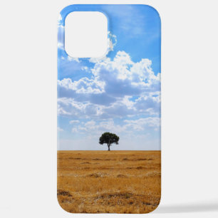 Tree in an harvested wheat field  iPhone 12 pro max case
