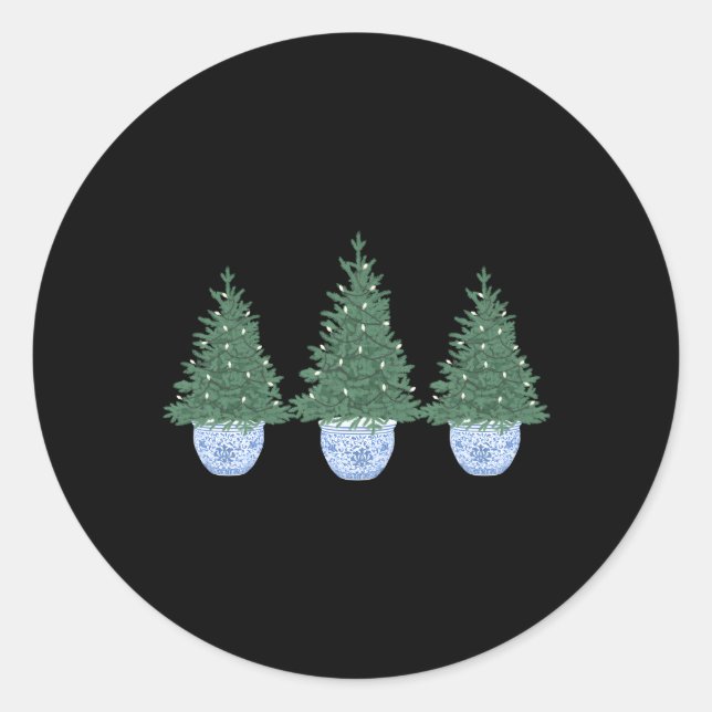 Tree In Chinoiserie Bowl Classic Round Sticker (Front)