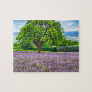 Tree in Lavender Field, France Jigsaw Puzzle