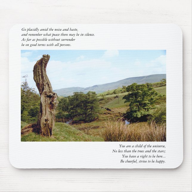Tree in Peak District Desiderata Mousepad (Front)