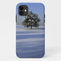 Tree in snow covered landscape