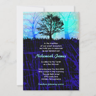 Tree in the Woods Bar Bar Mitzvah Invitation
