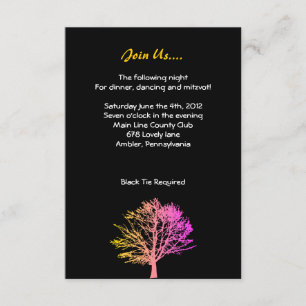 Tree in the Woods Bar Bar Mitzvah Reception Card