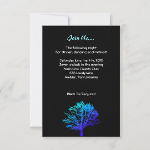 Tree in the Woods Bar Bar Mitzvah Reception Card