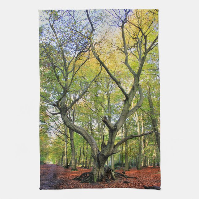Tree In The Woods Kitchen Towel (Vertical)
