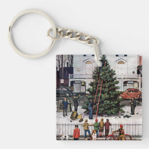 Tree in Town Square Keychain