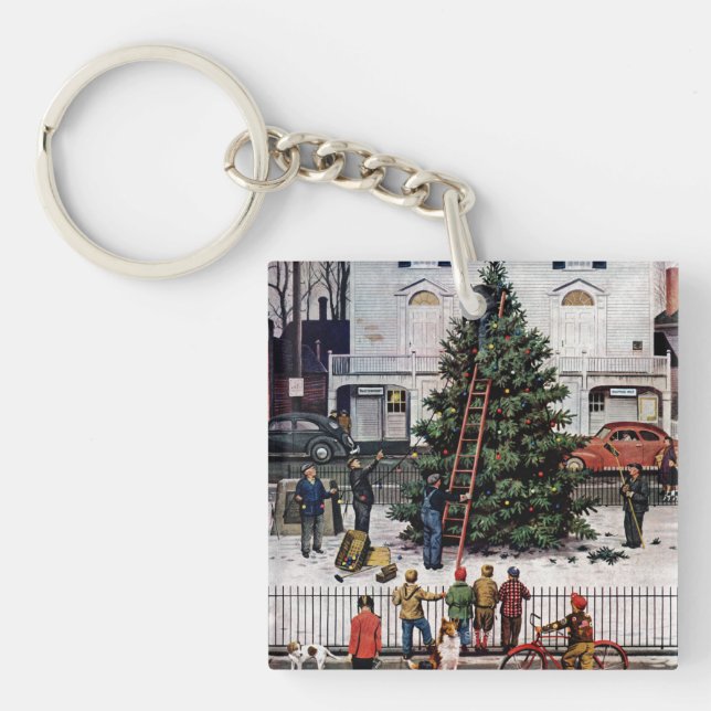 Tree in Town Square Keychain (Front)