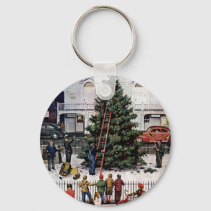 Tree in Town Square Keychain