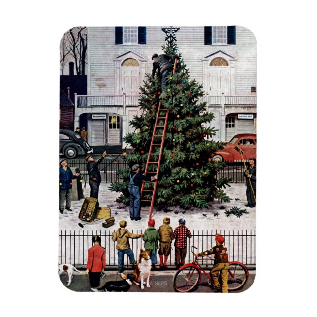 Tree in Town Square Magnet (Vertical)