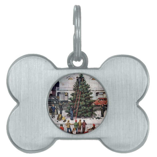 Tree in Town Square Pet ID Tag (Front)