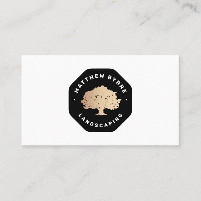 Tree Landscaper Landscaping  Emblem  Busin Busines Business Card (Front)