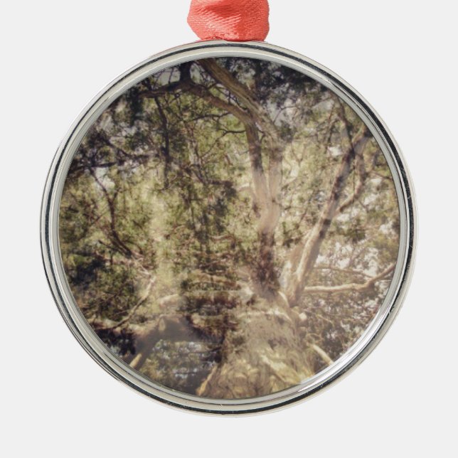 Tree Layers Digital Art Metal Ornament (Front)