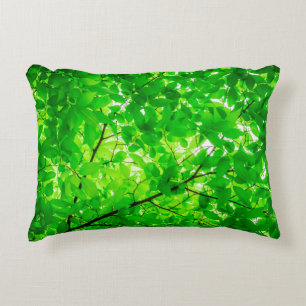 Tree leaf twig texture pattern accent pillow