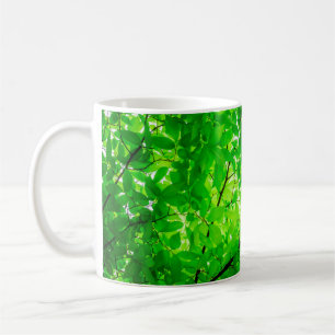 Tree leaf twig texture pattern coffee mug