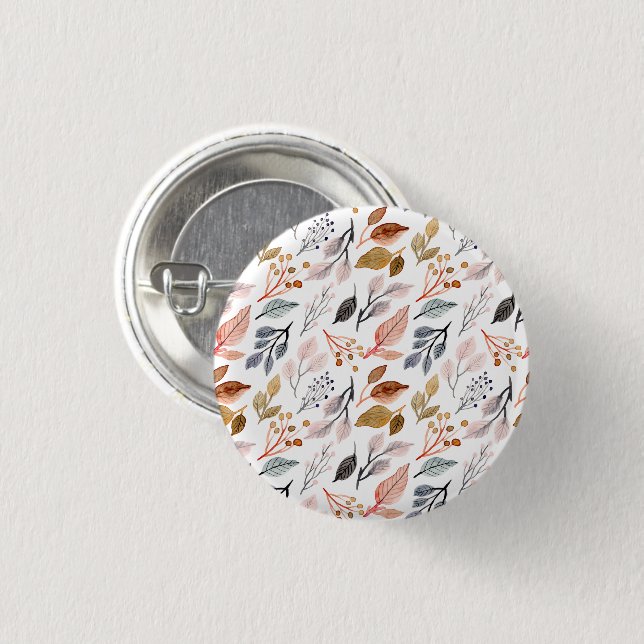 tree leaves 1 inch round button (Front & Back)