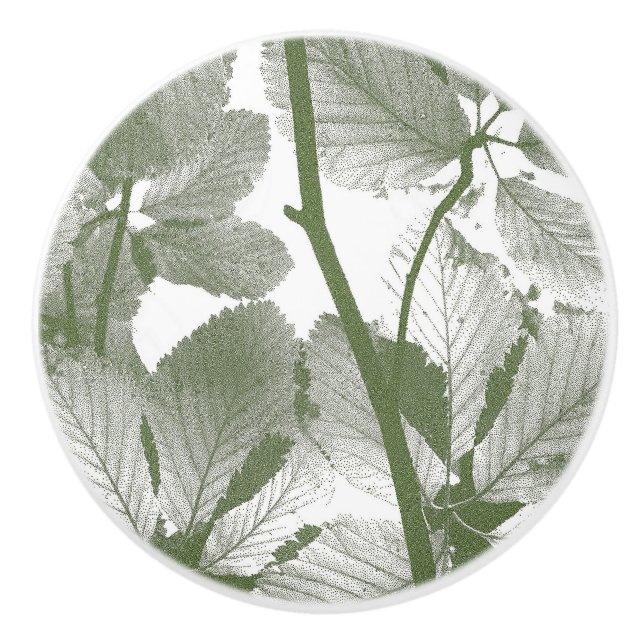 TREE LEAVES CERAMIC KNOB (Front)