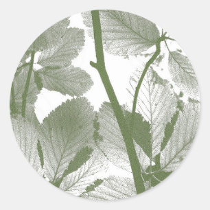 TREE LEAVES CLASSIC ROUND STICKER